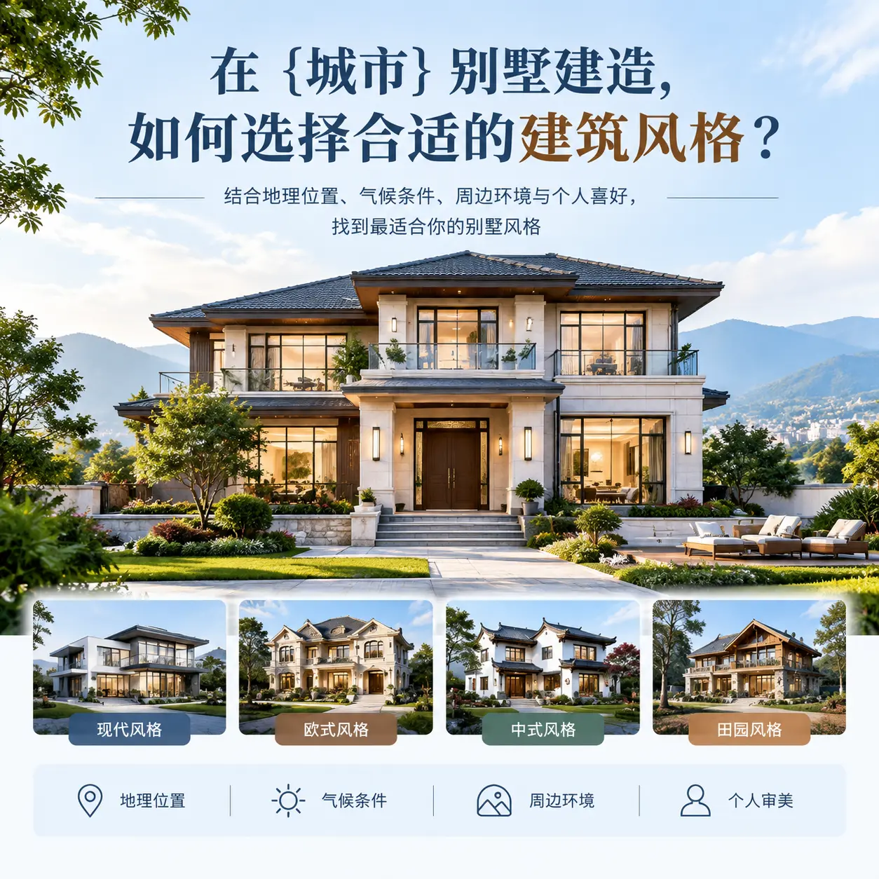 在 石阡 别墅建造,如何选择合适的建筑风格?